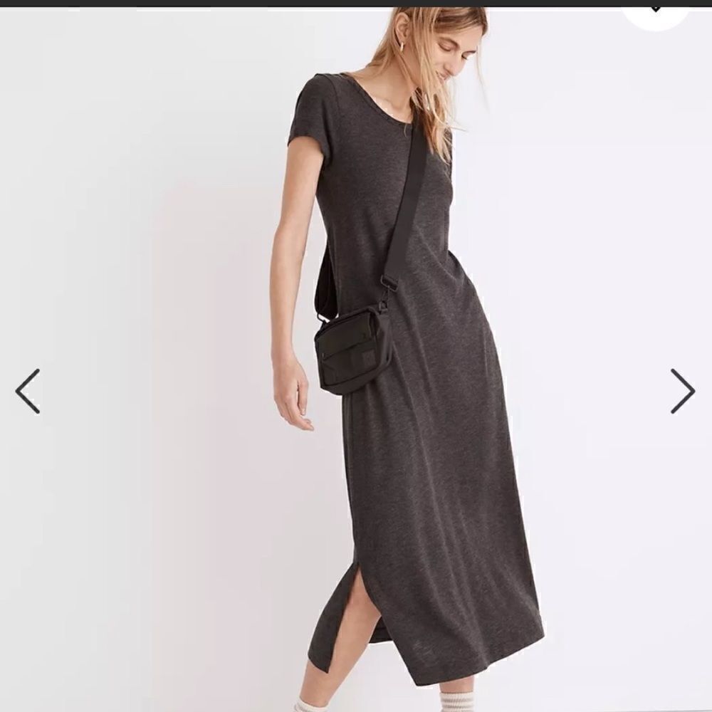 Madewell Womens Relaxed Gray Midi Tee Dress Size L NWOT